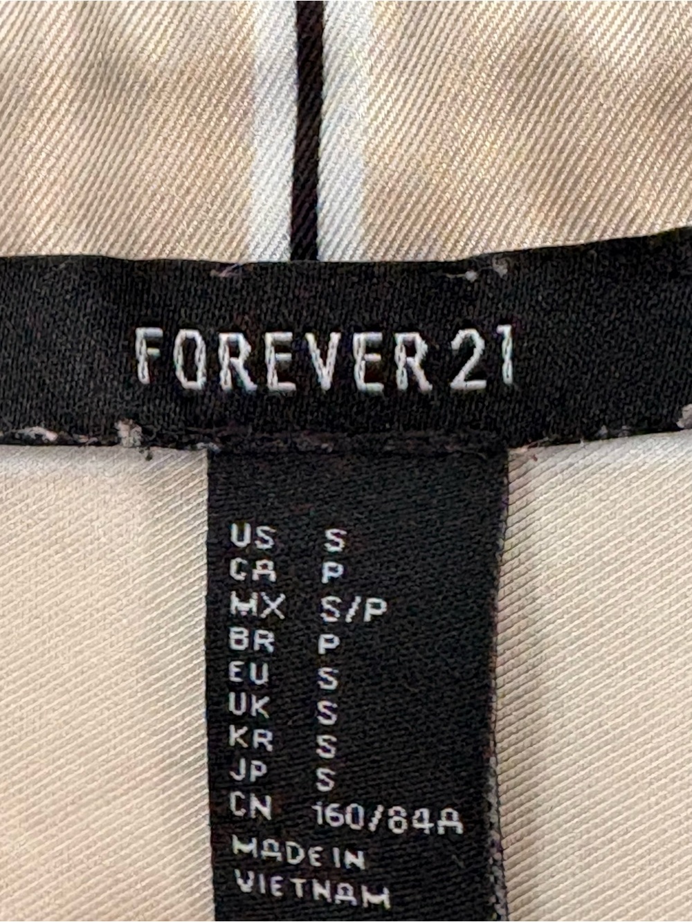 Forever 21 Beige Striped Satin Button-Down Shirt Size S - Used - Picture 5 of 10